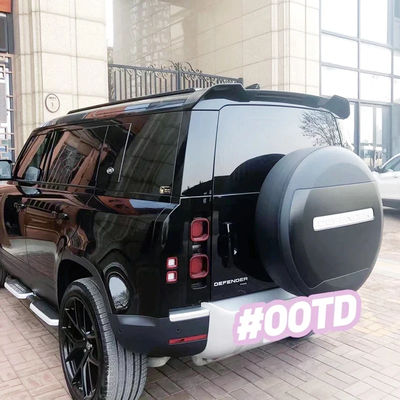 ABS 소재 광택 블랙 탄소 섬유 룩 루프 스포일러, 랜드로버 디펜더 2019 2020 2021 리어 윙용, 고품질 썸네일 4