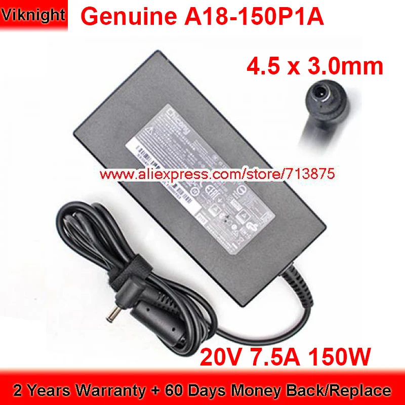 

Genuine Chicony A18-150P1A 150W Charger 20V 7.5A AC Adapter for Msi GF76 A150A039P with 4.5 x 3.0mm Plug Power Supply