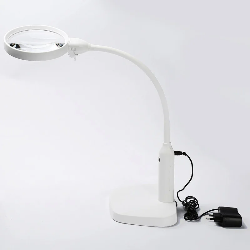 Magnifier Clip-On Table Top Desk Led Reading, 2X 5X Led Magnifier Illuminated Magnifying Glass Soldering/reading Lamp