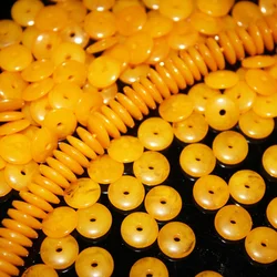 Yellowish Orange Color Flat Round Resin 6mm 8mm 10mm 12mm Loose Spacer Beads Wholesale Lot for DIY Crafts Jewelry Making