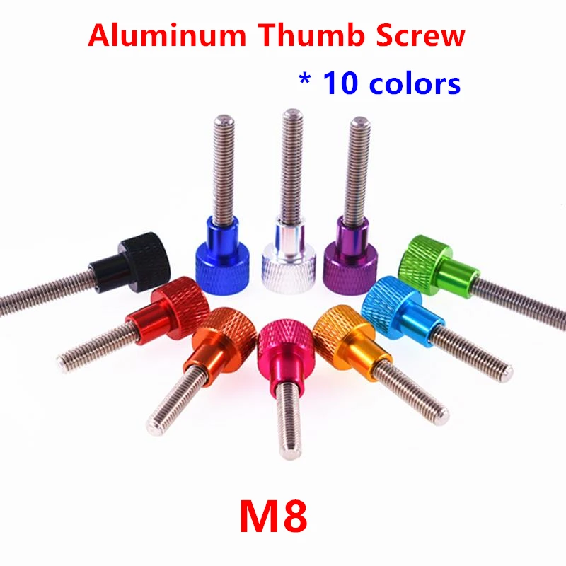 

5pcs Aluminum Thumb Screw M8 Aluminum knurled head Stainless steel hand Tight Thumb screws