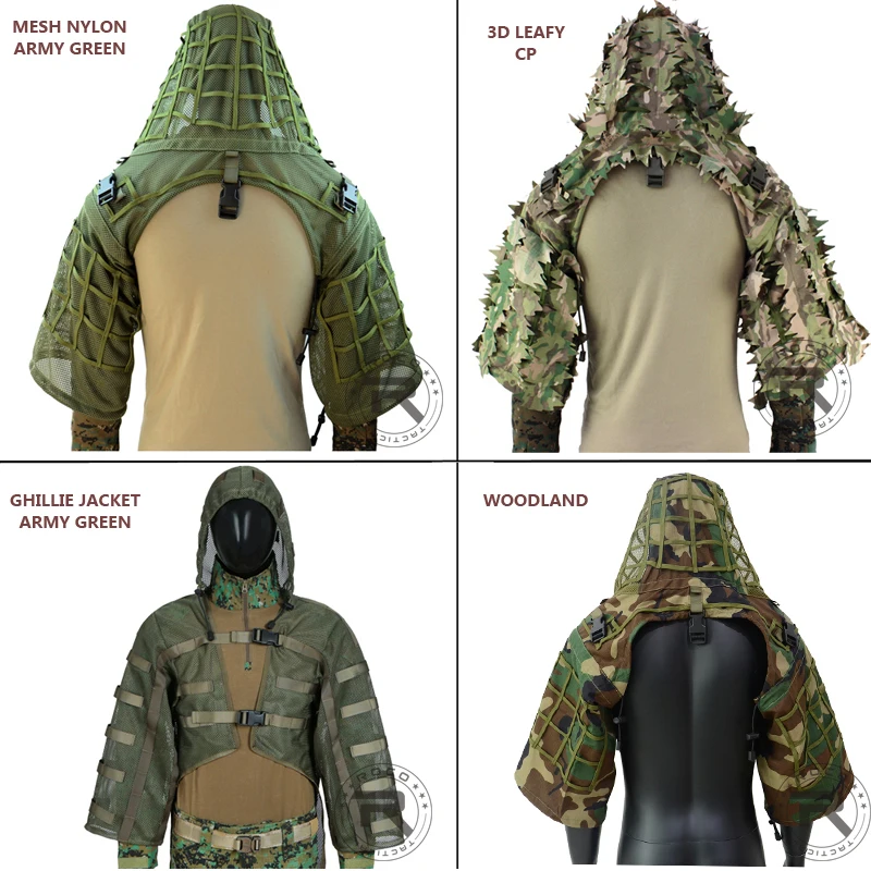 ROCOTACTICAL Sniper Tog Ghillie Suit Foundation Breathable Tactical Viper Hood Camouflage Ghillid Hood