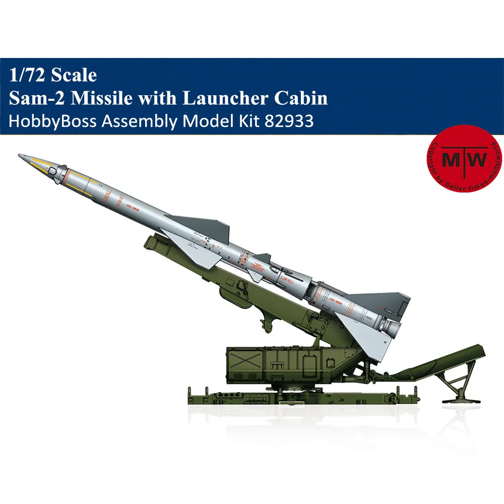 

HobbyBoss 82933 1/72 Scale Sam-2 Missile with Launcher Cabin Military Plastic Assembly Model Kits