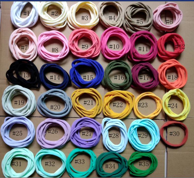 Lote de 30 diademas de nailon supersuaves que no dejan marcas para niños y niñas, diadema artesanal, diademas de bebé Nude, diadema de nailon para