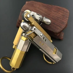 Grinding Wheel Novelty Men's Cigarettes Lighter Retro Metal Petrol Lighter Vintage Oil Lighter