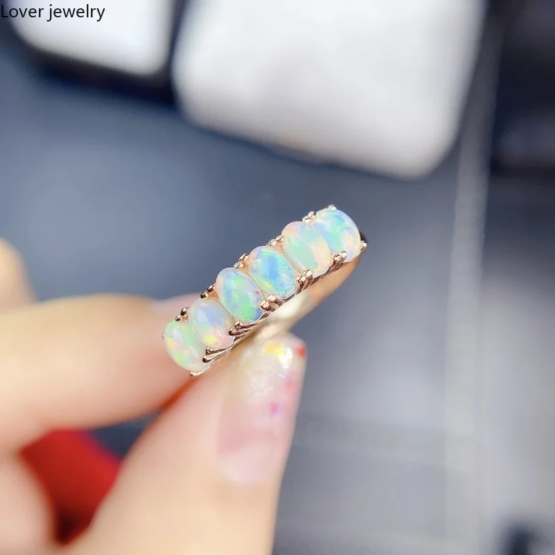 Natural Opal Woman Rings Change Fire Color Mysterious 925 Silver Various Color Gemstones Engagement Rings for Women