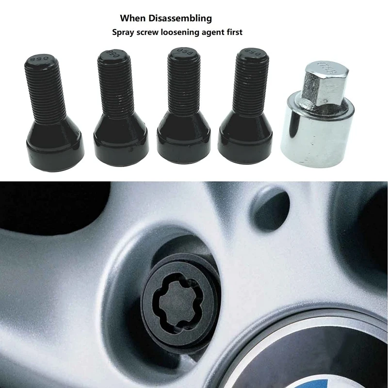 Anti-Theft ล้อ Bolt ล็อค14X1.25MM สำหรับ BMW ความปลอดภัยสูงประเภทชุดล็อคล้อ36136792851