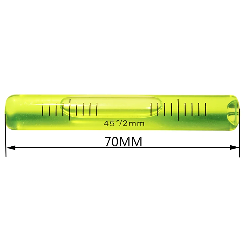 Fiale a bolla a livella a bolla di vetro lunga per inclinometro strumento di misurazione orizzontale diametro 11mm