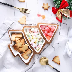 Christmas Tree Dessert Plate Set Cake Fruit Candy Ceramic Dish Porcelain Plates Tray Set