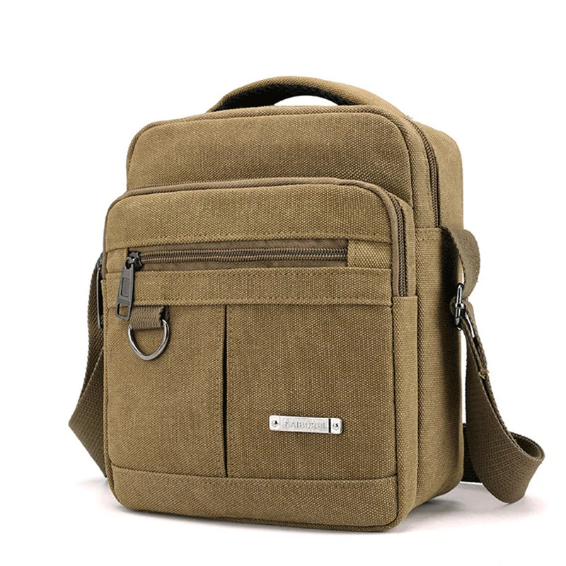 Canvas Shoulder Bag Men\'s New Korean Style Canvas Messenger Bag Outdoor Leisure Travel Portable Single-Shoulder Bag