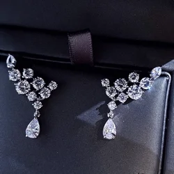 CAOSHI Shiny Crystal CZ Drop Earrings for Women Luxury Wedding Party Jewelry Delicate Design Accessories for Female Chic Gift