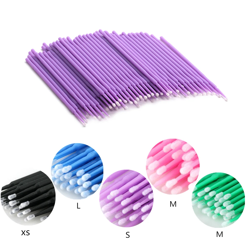 50PCS Disposable Eyelash Brushes Eyebrow Brush Lip Brushes Eyelashes Extension Mascara Wands Makeup Professional Beauty Tools