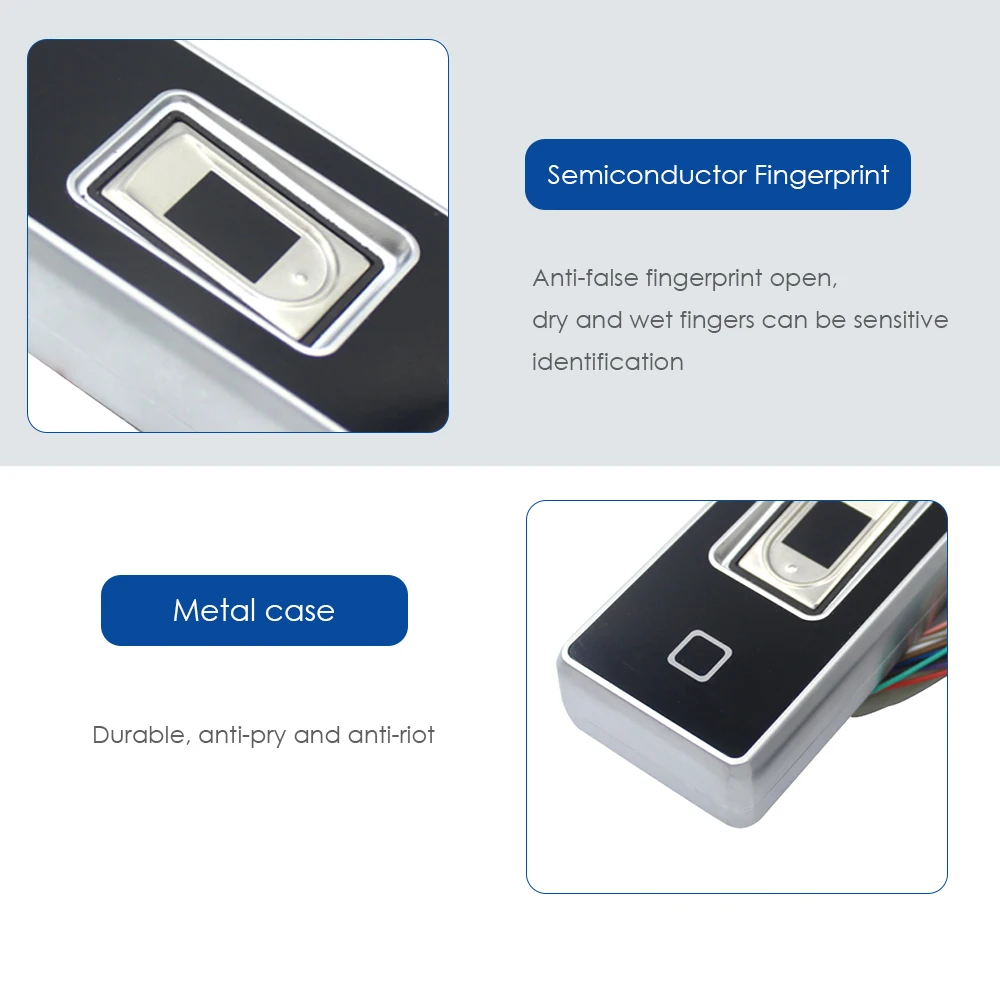 IP68 Waterproof Metal Fingerprint RFID 125KHz Standalone Access Controller 500 User Access Control Fingerprint Reader Wiegand 26