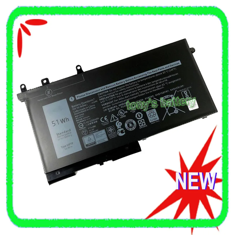 Mới 93FTF Laptop Dành Cho Dành Cho Laptop Dell Latitude 5280 5480 5580 5490 5590 5288 5290 5488 83XPC 4YFVG