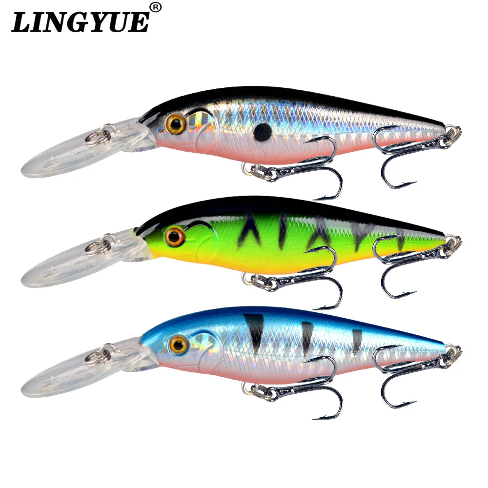 LINGYUE Crankbait Minnpw Fishing lure Pike Bait 11cm 10.5g Jerkbait Deep Swim Wobblers Isca Artificial Tackle Pesca Leurre Bass