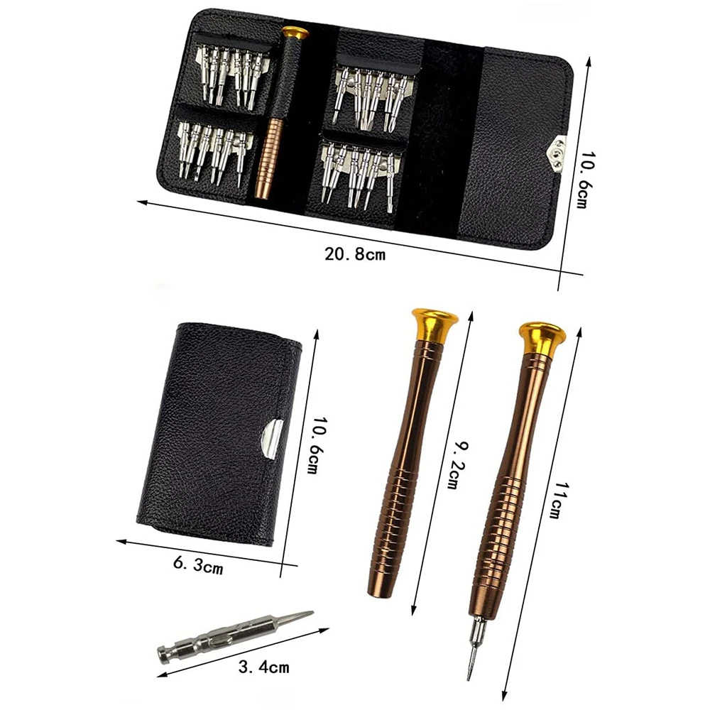 Mini Jeu de Tournevis de Précision, 25 en 1, Torx Électronique, Kit d'Outils de Réparation d'Ouverture pour iPhone, Tablette PC, Outils à Main AA