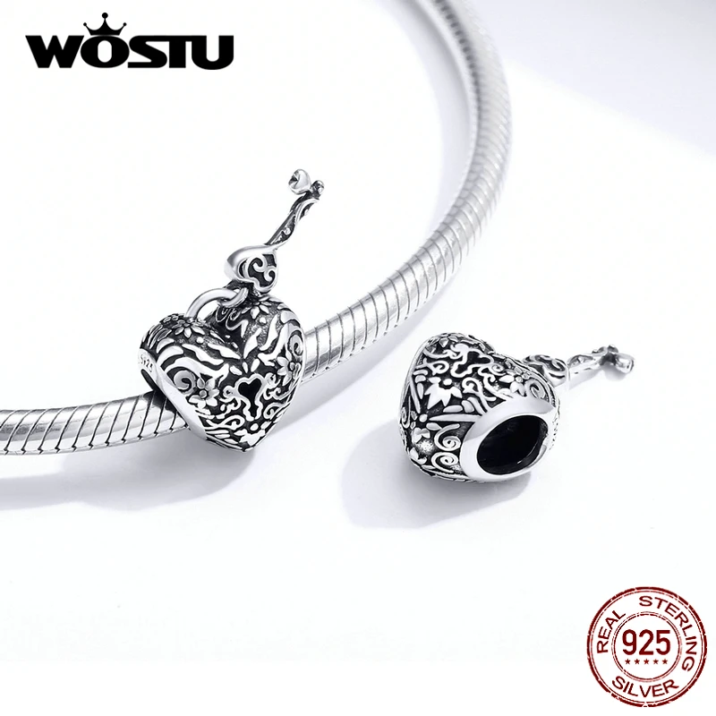 WOSTU 100% 925 Sterling Silver Magico Cappello Pendenti e Ciondoli Zircone Misura Branelli Bracciale Originale Del Pendente Festa di Compleanno del