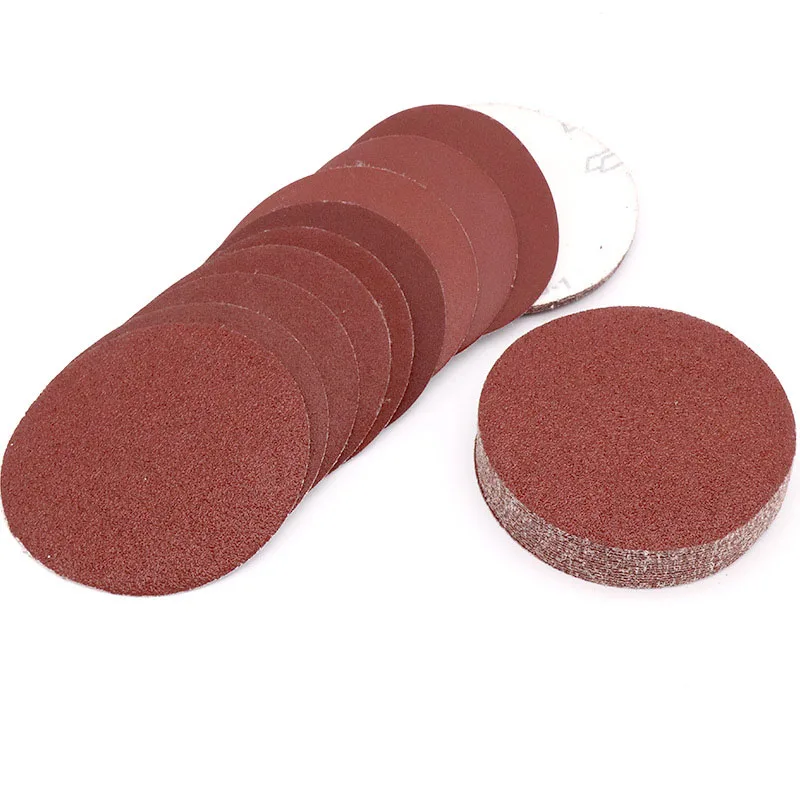 5pcs 125mm sand paper red circular Flocking polishing disc with Grits 80-1000 Grinding metal detector carpenter