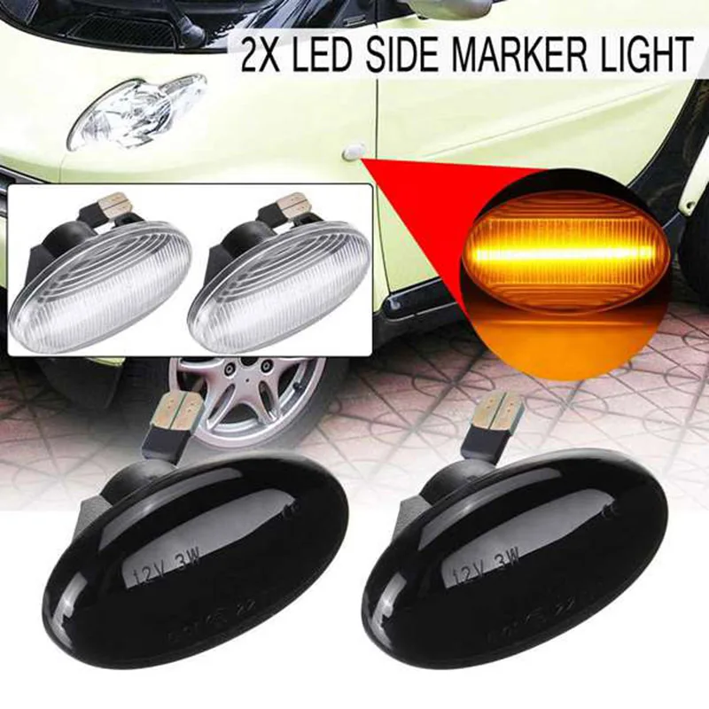 

2Pcs LED Car Side Marker Light Turn Signal Light for Mercedes-Benz Smart W450 W452 A-Class W168 Vito W639 W447