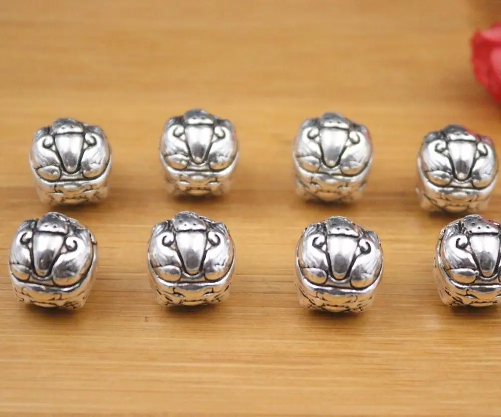 

Pure 925 Sterling Silver Bead 13mmW Pixiu Pattern Charms DIY Bracelet/Neckalce Accessory About 3.8g Each