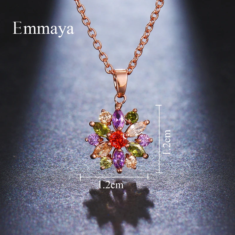 Emmaya Ingenious Flower Design Necklace For Women&Girls Colorful Cute Jewelry Vivid Style Bridal Wedding Party Fancy Dress-Up