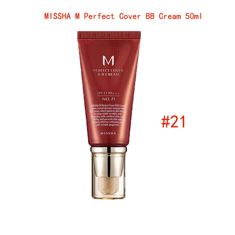 Missha m-パーフェクトカバークリーム,50ml,#27 #23 #21 #31,韓国化粧品,防水,自然なメイクbb