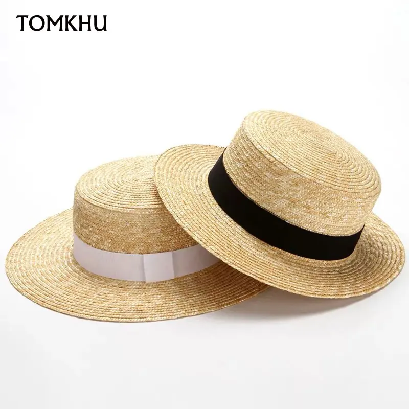 Sombrero de paja de ala ancha para mujer, sombrero de paja de ala ancha, a la moda, para el sol, verano, 2020