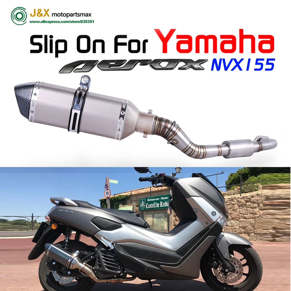 NVX155 Motorcycle Exhaust Full System Modified Front Middle Link Pipe Slip On Muffler For YAMAHA NVX 155 Aerox 155