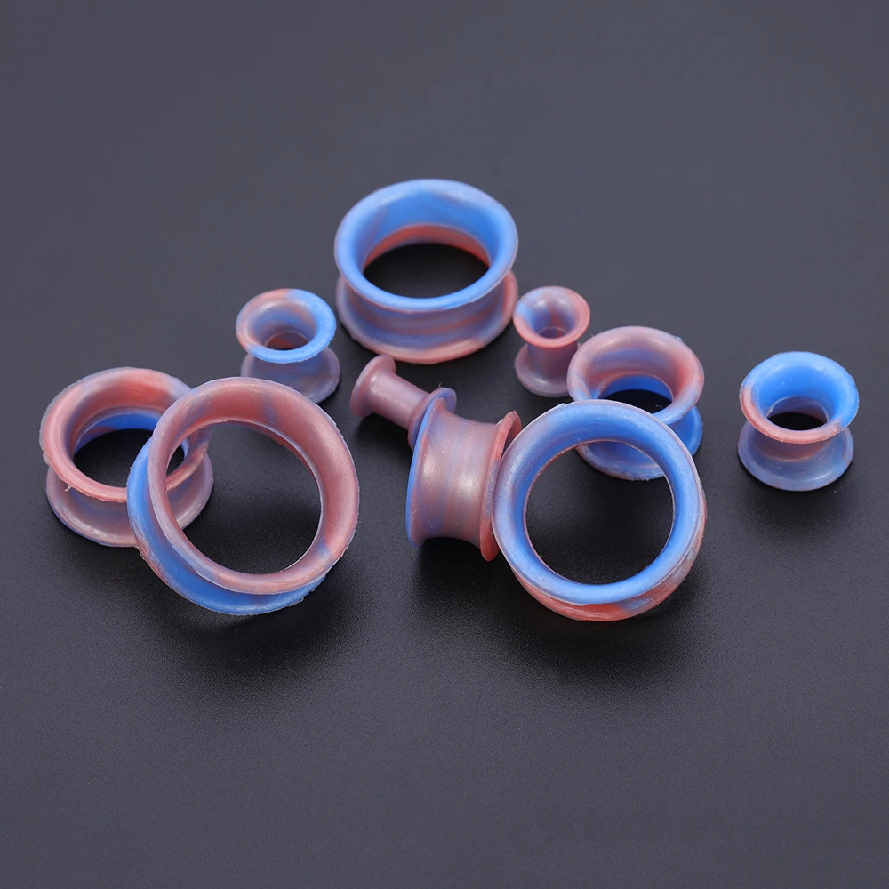 ZS 3-25mm Double Flared Silicone Flexible Ear Gauges Tunnel Pink Ear Expansion for Men Women Ear Stretcher Ear Piercing Jewelry