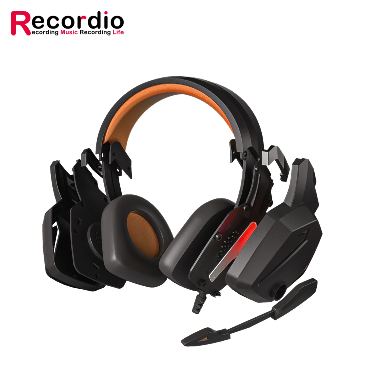 Professional Gaming retrátil All-Inclusive computador fone de ouvido, auriculares luminosos, redução de ruído e som líquido, GAE-G20