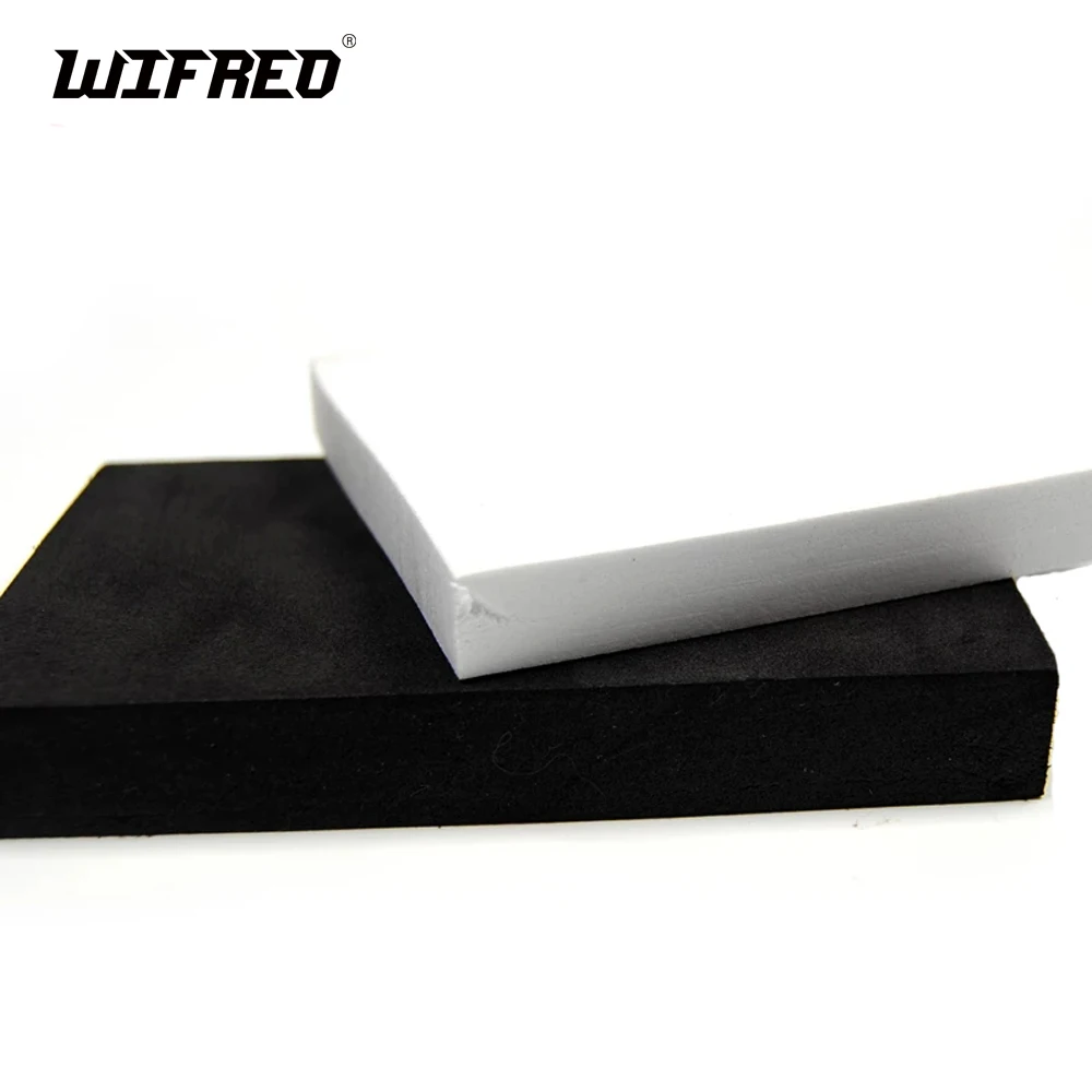 [4 sztuk] 5cmX10cm Premium wiązanie muchowe z pianki EVA sześcienny kwadratowy biały czarny kolor Popper przynęta owady przynęty Float Making połowów materiał