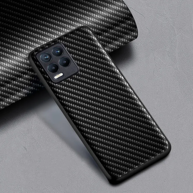 Carbon Fibre texture Phone Case for Oppo Realme 8 Pro 8i Fashion Design Soft Back Cover for Oppo Realme 8S Narzo 30 V13 5G Case