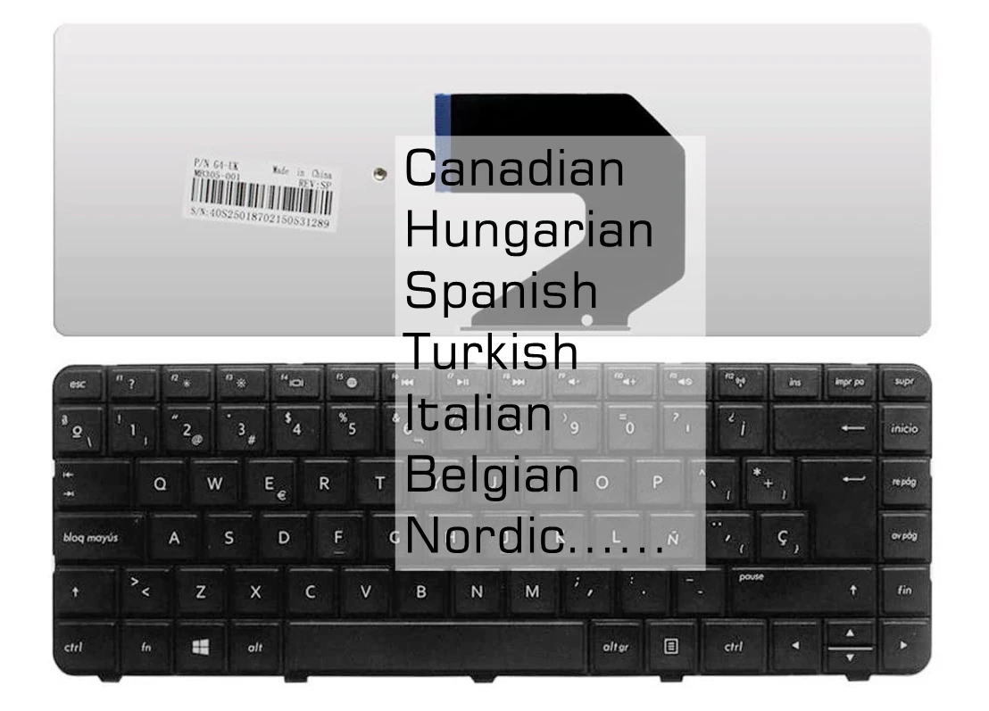 

CA HU LA SP TR IT BE NE Keyboard For HP AER15400310 R15 V121026AK2 V121046AK1, 697530- 698694- 161 061 071 121 211 DH1 161 141