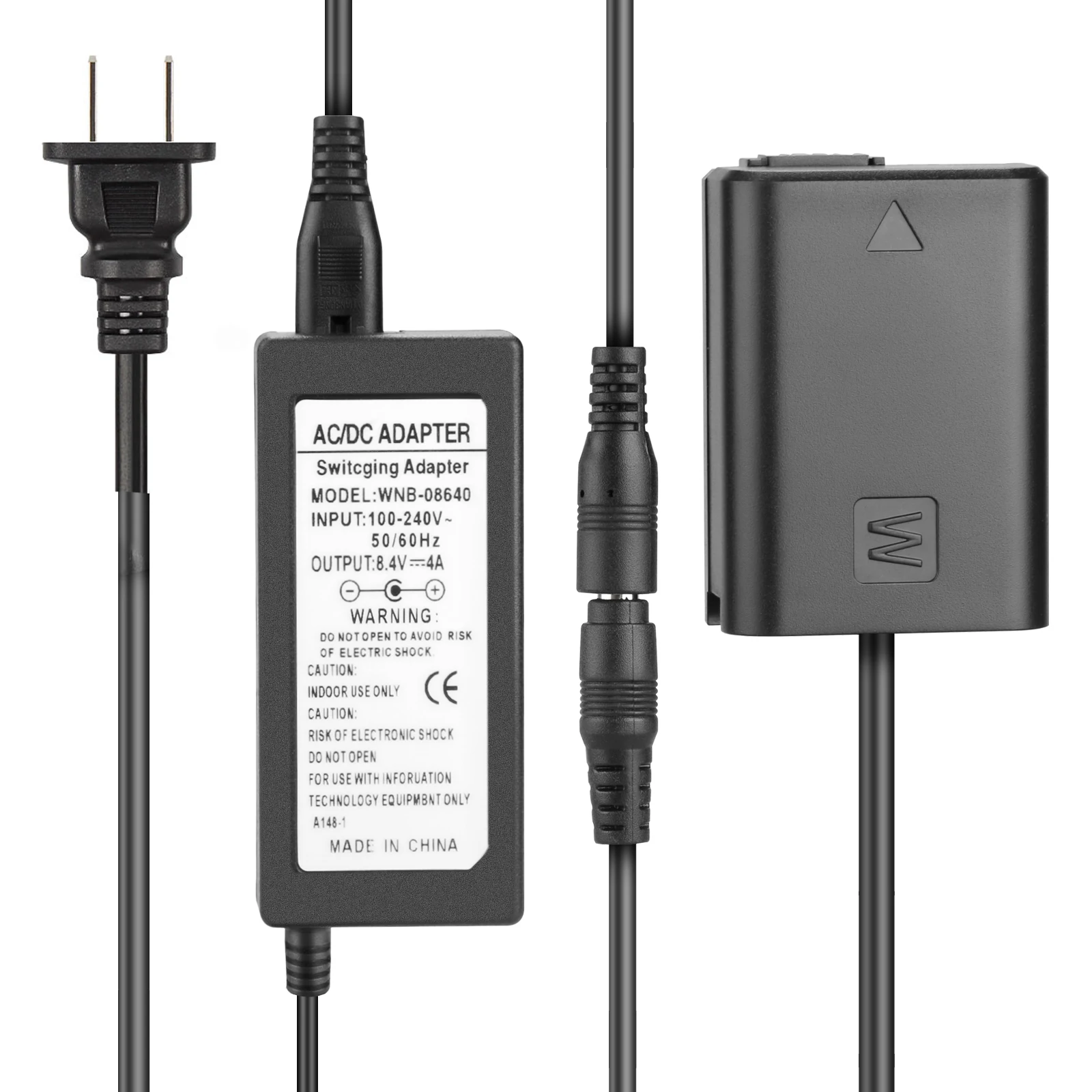 Adaptador fw50 da fonte de alimentação da c.a. do acoplador do bloco da bateria NP-FW50 manequim para sony a6500 a6400, a6300, a7, a7ii, a7rii, a7sii, a7s, a7s2,
