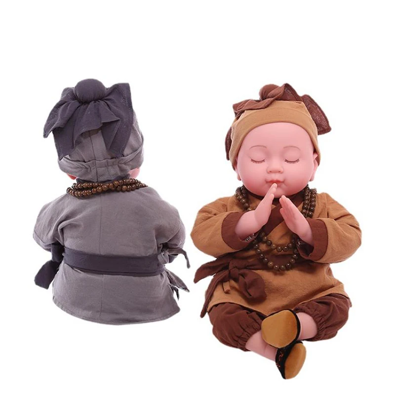 Reborn Doll Simulation Buddha Intelligent Singing Little Monk Simulation Vinyl Voice Singing Doll Silicone Reborn Baby Dolls