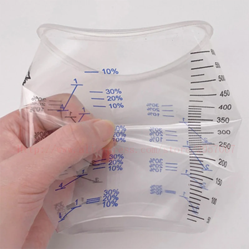 25/50/100pcs Disposable Flexible Clear Graduated Plastic Paint Mixing Cups 600ml Measuring cups for Paint