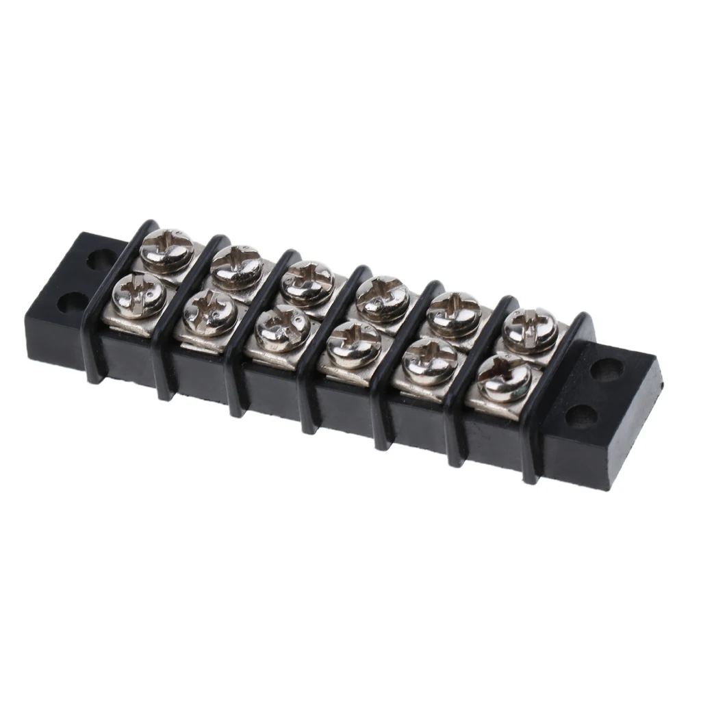 Marine Boat RV 12V 30A 6 Ways Screw Terminal Block Bus Bar Splits 1 In 6 Out