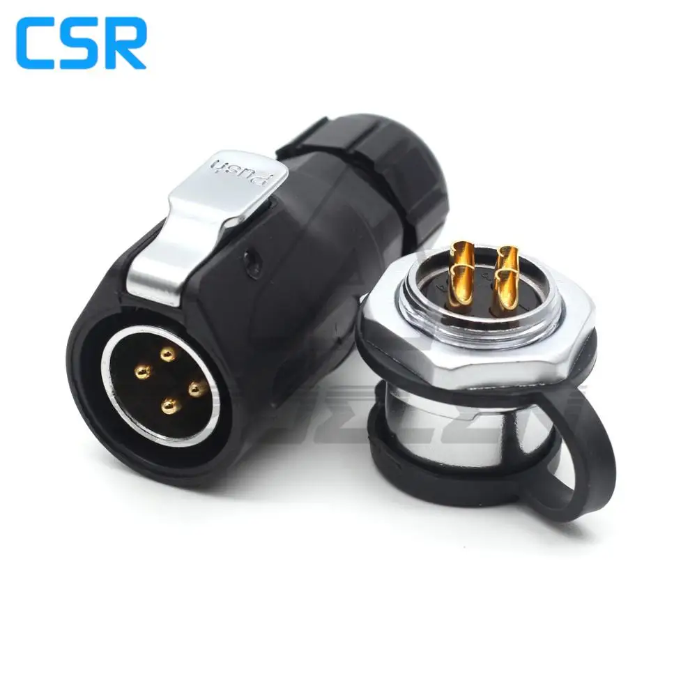 XHP20 , 4 Pin Waterproof Connector Male And Female, IP67  Cable Connector Plug & Socket