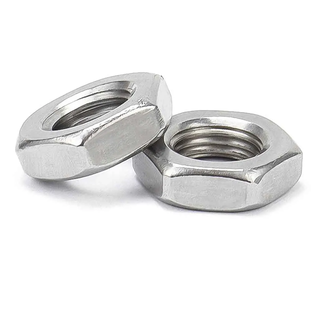 2/5/10/20/50pcs M2 M2.5 M3 M4 M5 M6 M8 M10 M12 M14 M16 304 316 A2 A4 Stainless Steel Flat Hex Hexagon Thin Nut Jam Nut DIN439