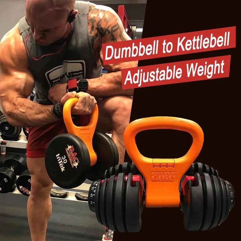 Kettlebell Handle for Dumbbell Adjustable Portable Weight Grip,Travel Fitness Weightlifting Bodybuilding Workout Equipment