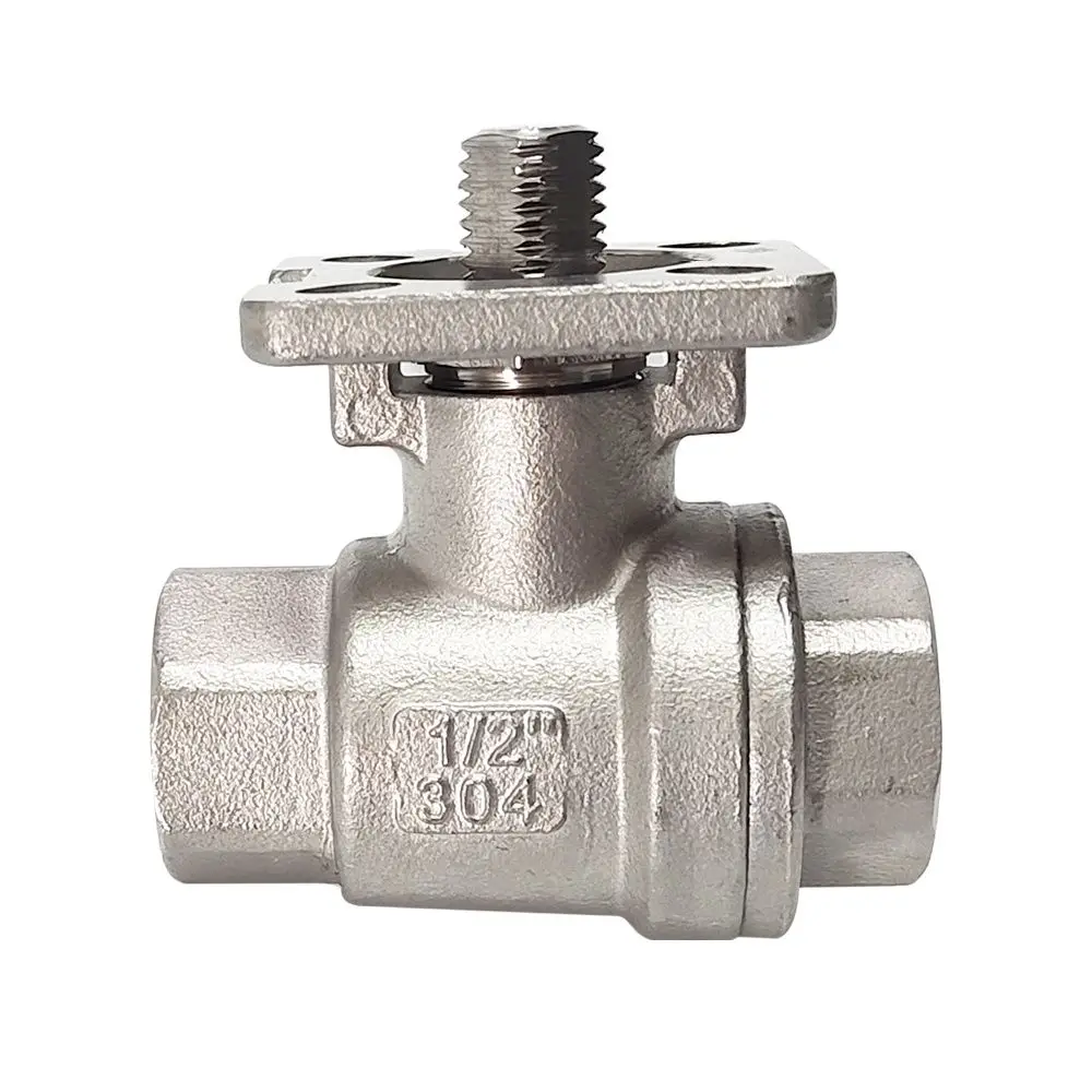 

1/2" High Plate 2 pieces Stainless Ball valve 2 way with BSP thread for water oil gas ISO5211 stainless valve body for actuator