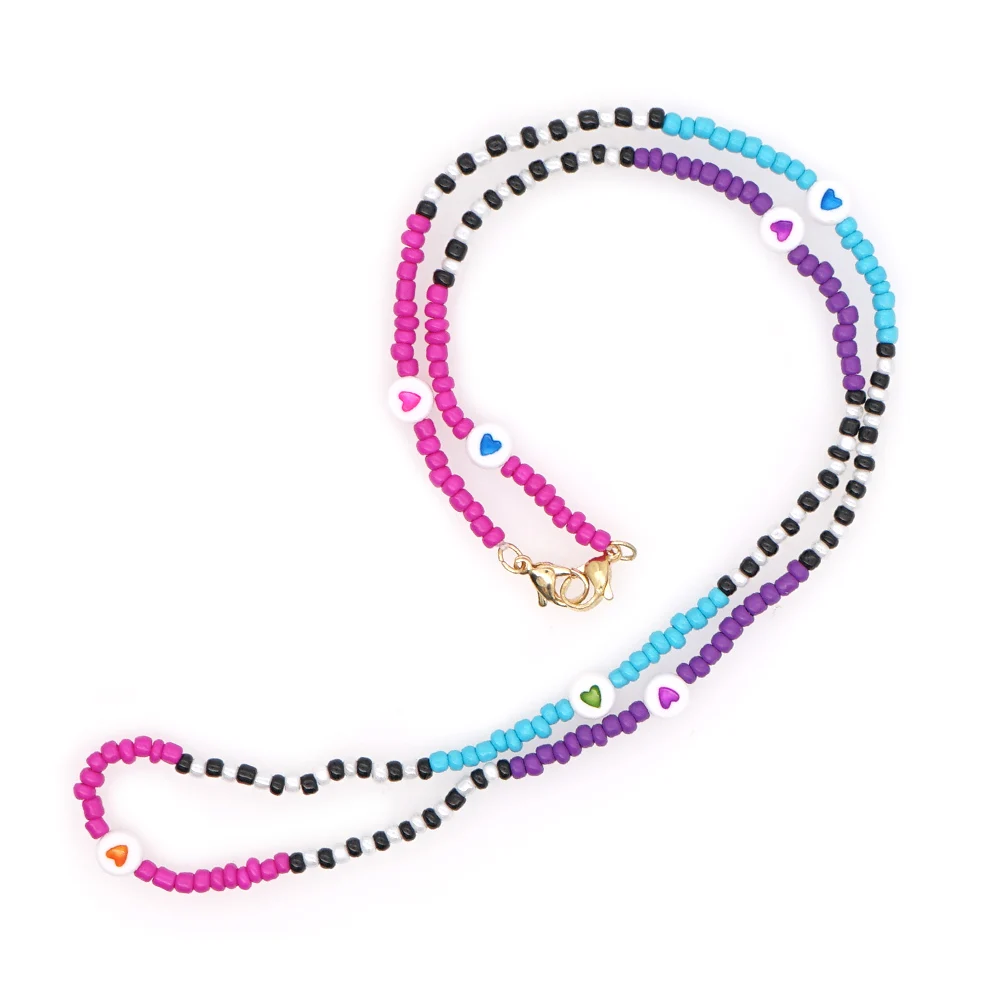 Go2Boho Chain For Mask Straps Holder Necklace Sunglasses Chain Lanyard Colorful Bead Chains For Women Child Fashion Jewelry