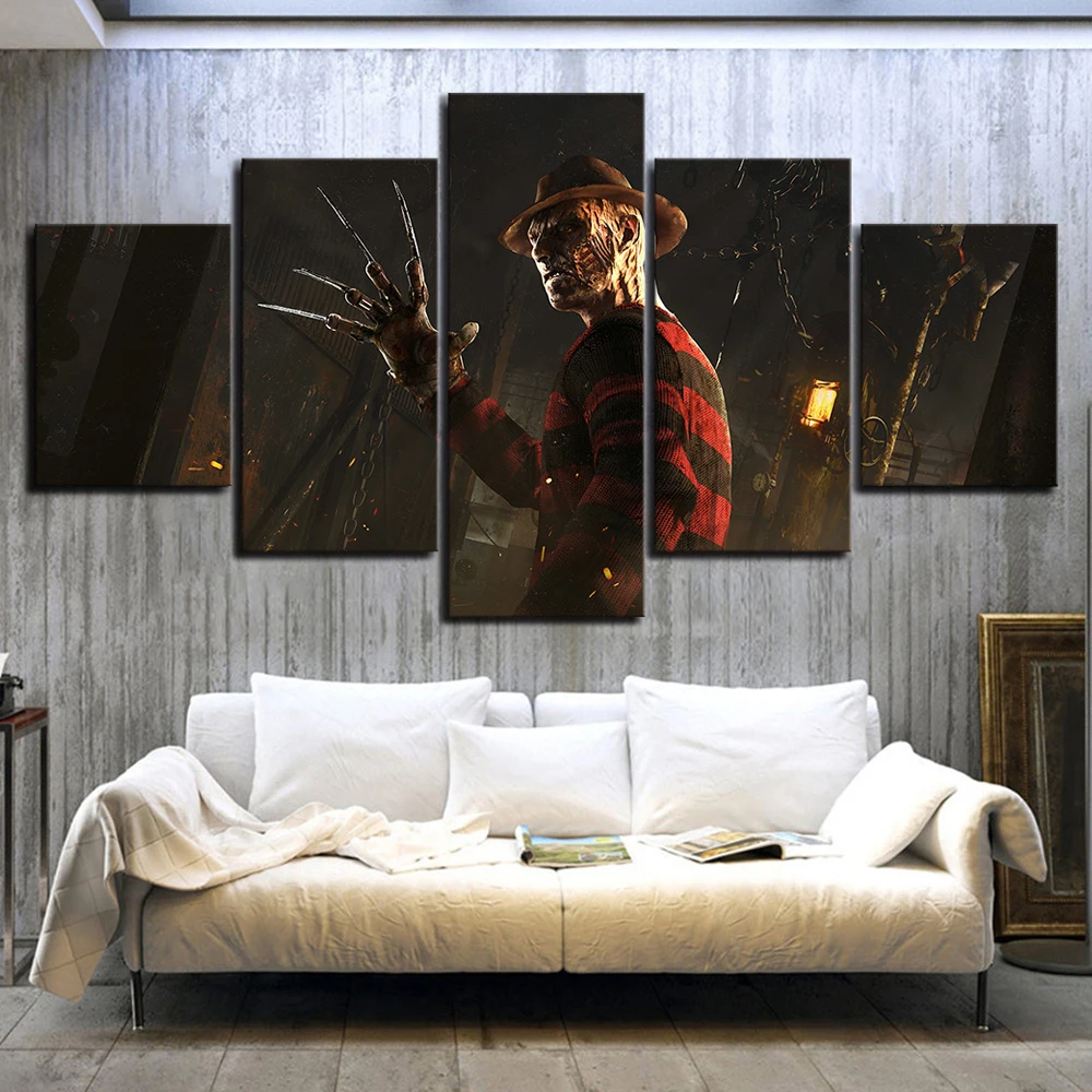 No Framed Canvas 5Pcs Freddy Dead By Daylight Video Games No Yaiba Wall Art Posters Pictures Home Decor Paintings Decorations