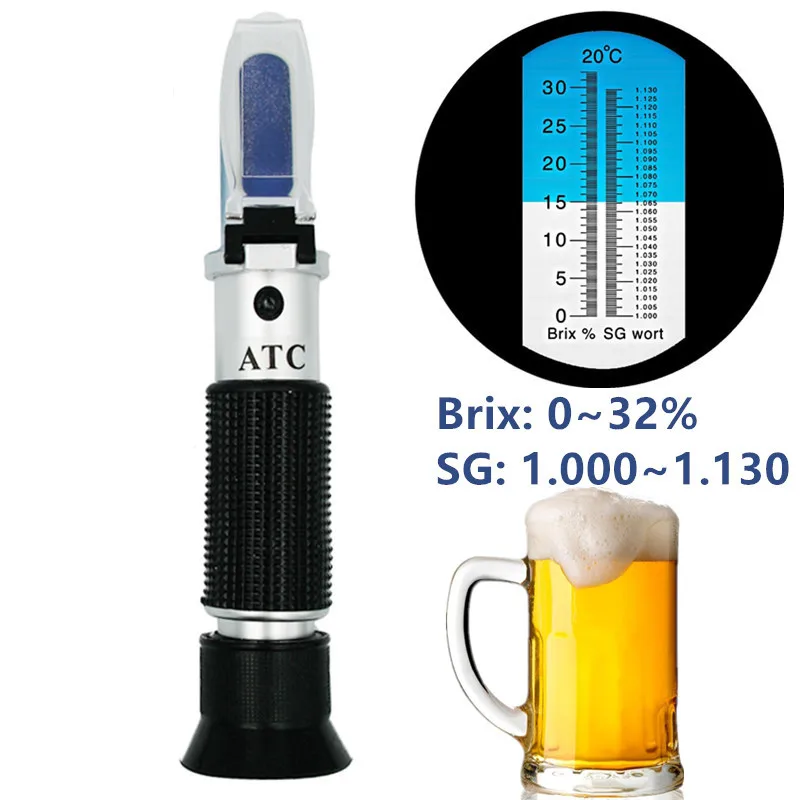 Rifrattometro tutti i tipi Brix alcol salinità rifrattometro portatile vino birra zucchero frutta verdura succo con ATC 40% di sconto