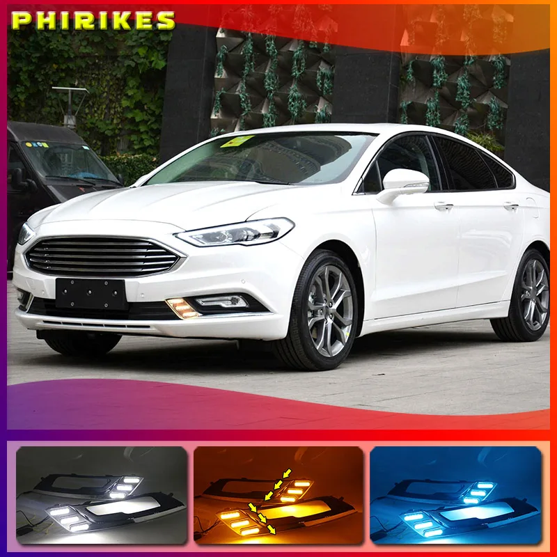 

1set LED DRL Fog lamp Daytime Running Light Daylight Waterproof Styling light for Ford Fusion Mondeo 2017 2018