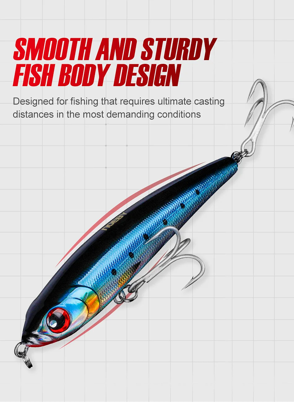 Noeby Stickbait Angelköder 14cm70g 16cm98g 18cm145g Sinkender Bleistift-Kunstköder für Meeres-Thunfisch-Salzwasser-Angelköder – Detail 8