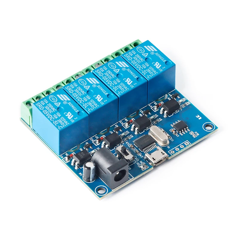 Micro USB 5V LCUS-4 4 Channel USB Relay Module Smart Switch Serial Port BSG