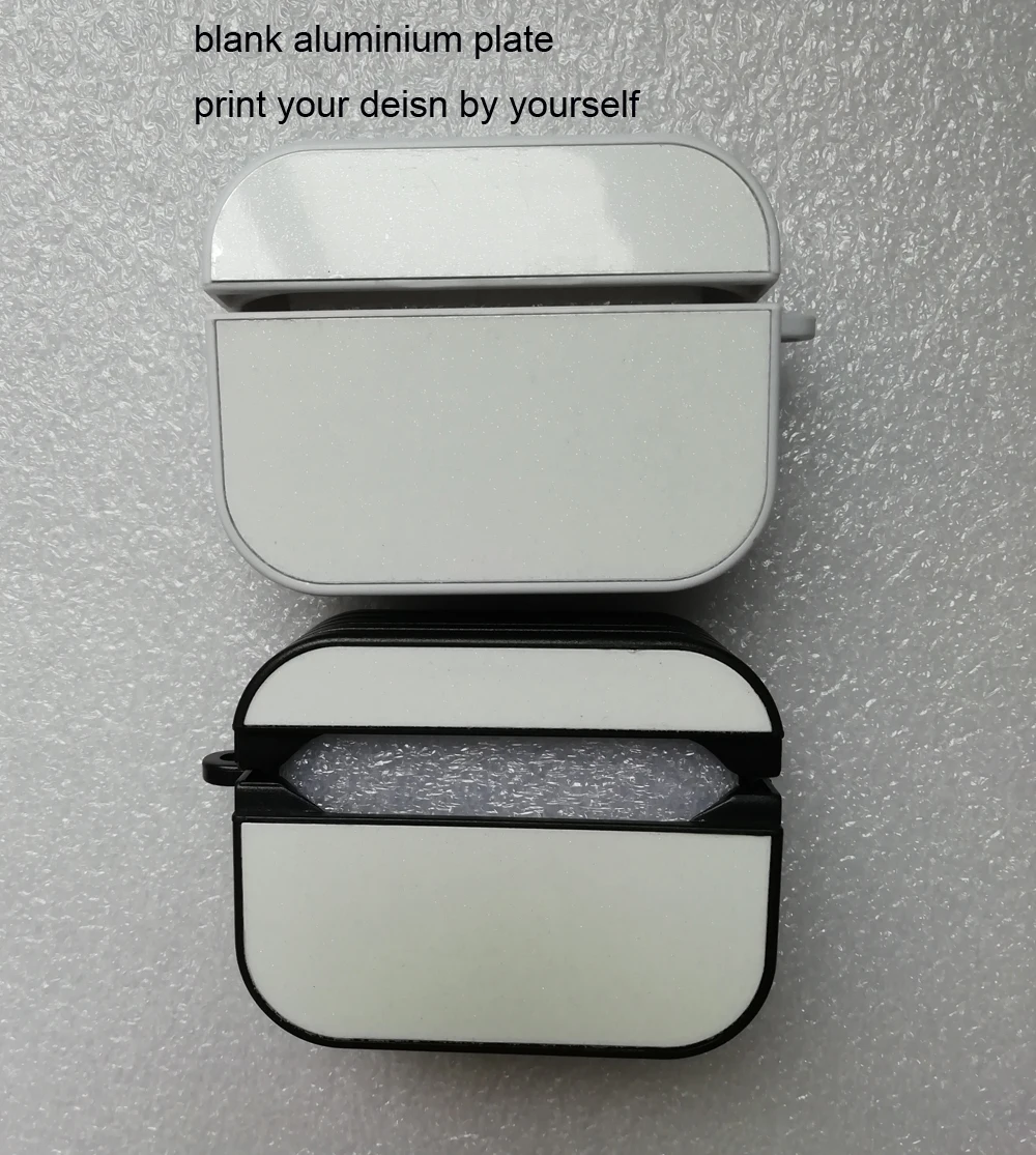For airpods Pro Sublimation heat press PC case + blank can printable aluminium plate + double side Tape 10 pieces/lot