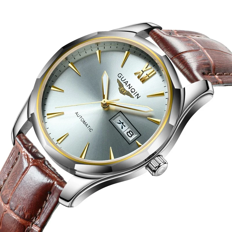 GUANQIN GJ16034 Watch Men Japan NH36 Movement English Week Automatic Mechanical Wristwatch Mens Top Brand Luxury Hardlex Clock