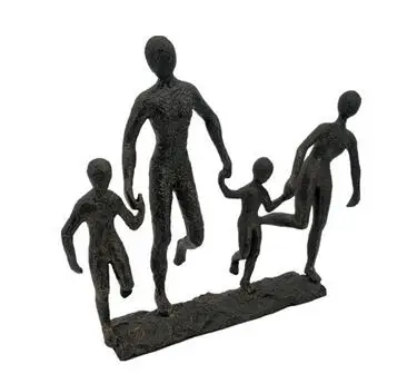 Nordic modern living room craft black figure sculpture cast iron decoration home bedroom sportsman soft decoration